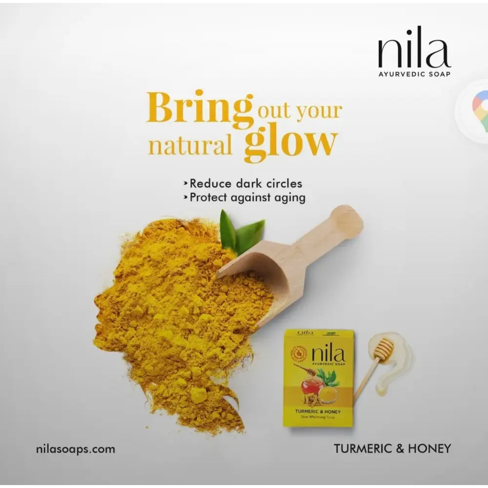 Nila Ayurvedic Turmeric & Honey Soap 75g – Natural Skin Brightening