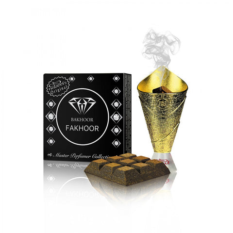 Bakhoor Fakhoor product with packaging on a white background