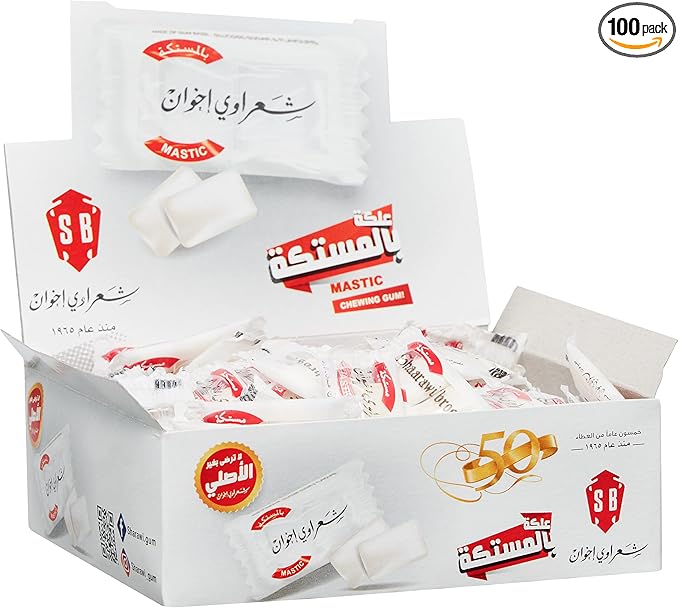 Sharawi Mastic Chewing Gum – 100 Packs x 2 Pieces (290g)