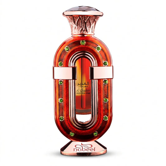 Decorative bottle with intricate design and reflective surfaceAl Ghadeer Concentrated Perfume Oil 20ml – Nabeel