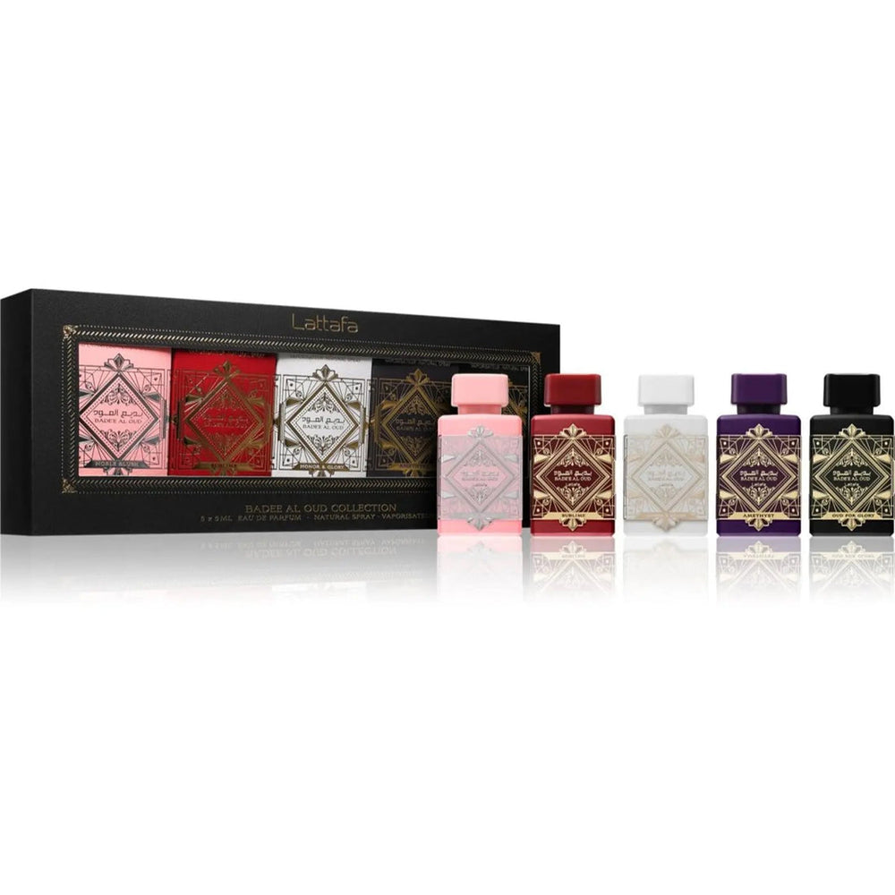 Lattafa Badee Al Oud Mini Gift Set – 5×5ml EDP Collection for Men & Women