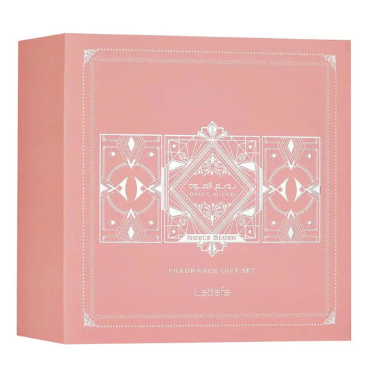 Badee Al Oud Noble Blush EDP Gift Set 100ml + 12ml + Hair Mist – Lattafa