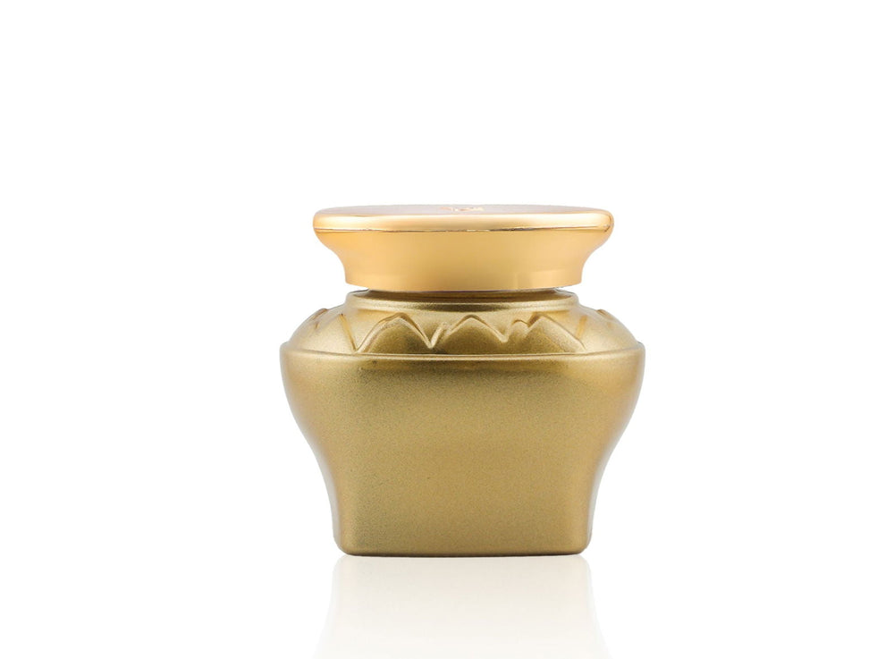 Gold decorative container on a white background Maamul Dahabi Oud Muattar Bakhoor – Khadlaj