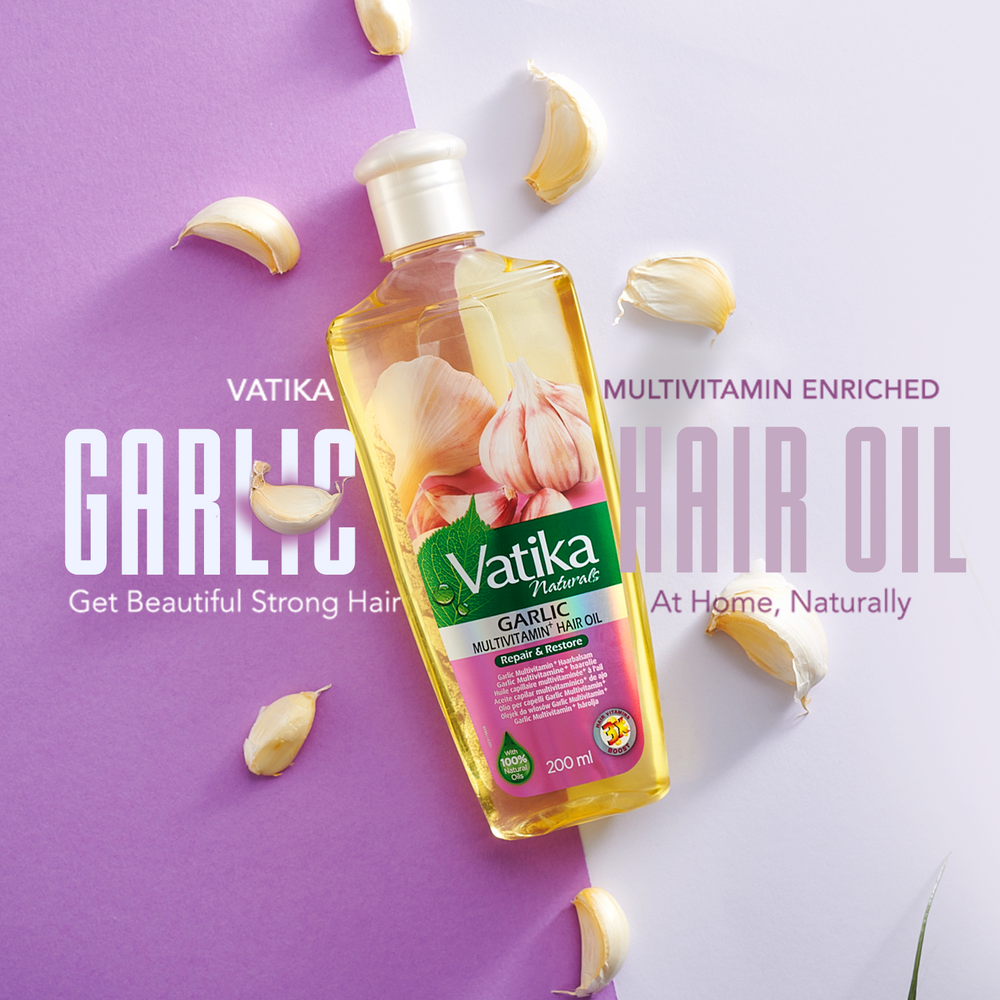 Vatika Naturals Multivitamin Garlic Hair Oil 200ml – Dabur