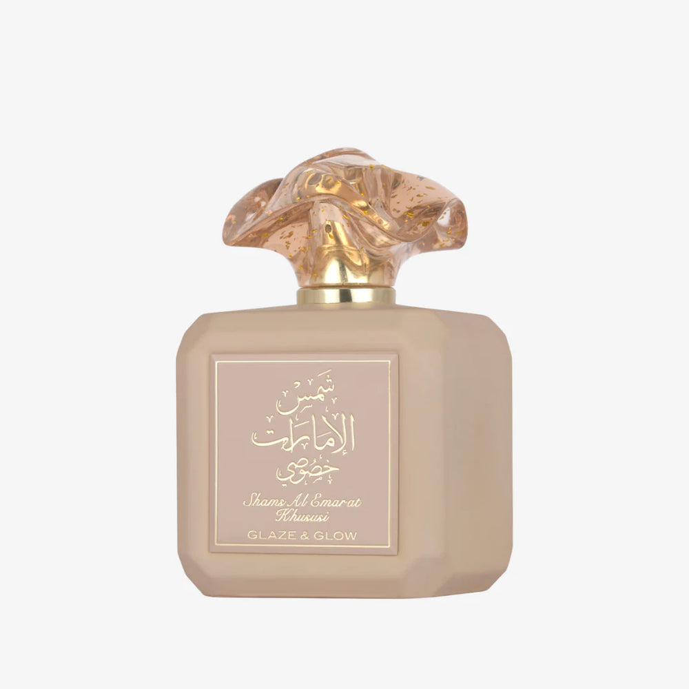 Shams Al Emarat Khususi Glaze & Glow EDP 100ml bottle close-up
