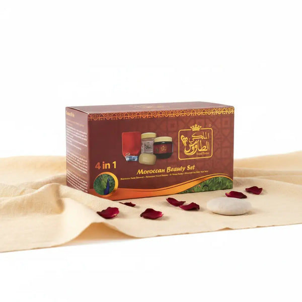 Al Taous Moroccan Beauty Set 4-in-1 | Authentic Hammam Spa Kit | Bath & Body Gift