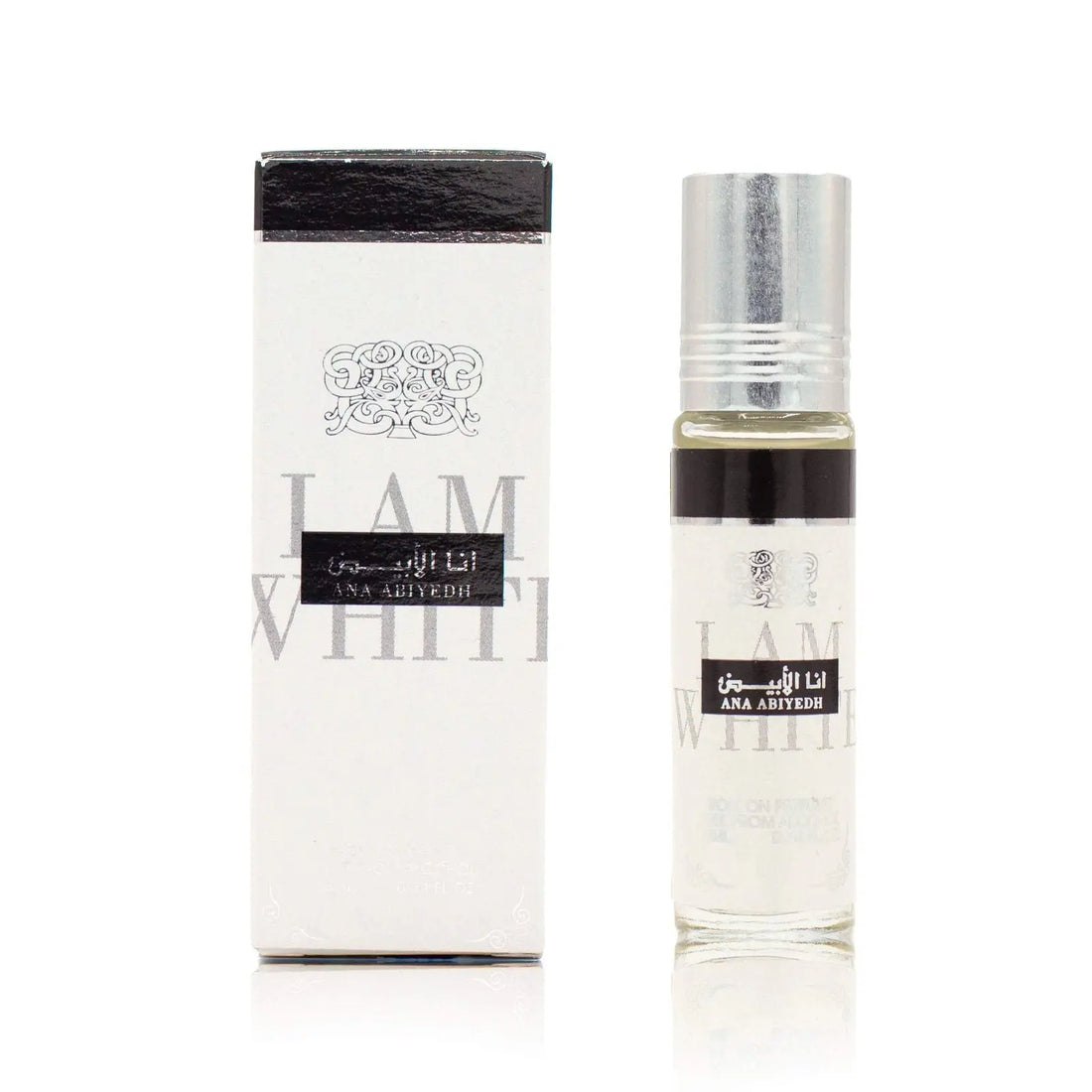 Perfume bottle and packaging with 'ANA ABIYEDI' branding on a white background