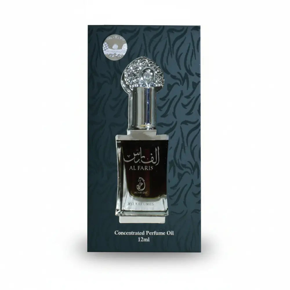 Alfard concentrated perfume oil bottle with packaging on a white background