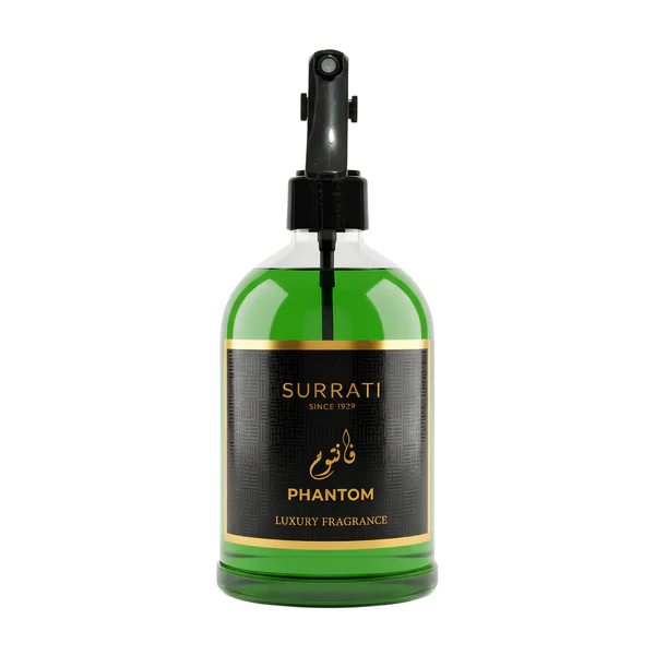Surrati Phantom Luxury Fabric Freshener 500ml - side view with trigger spray