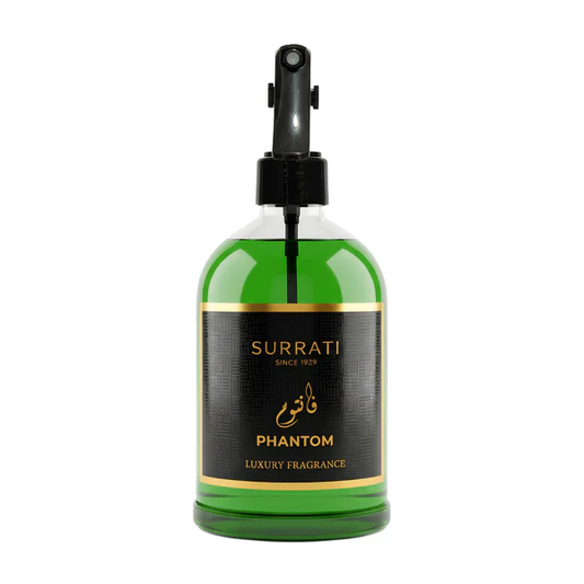 Surrati Phantom Luxury Fabric Freshener 500ml - side view with trigger spray