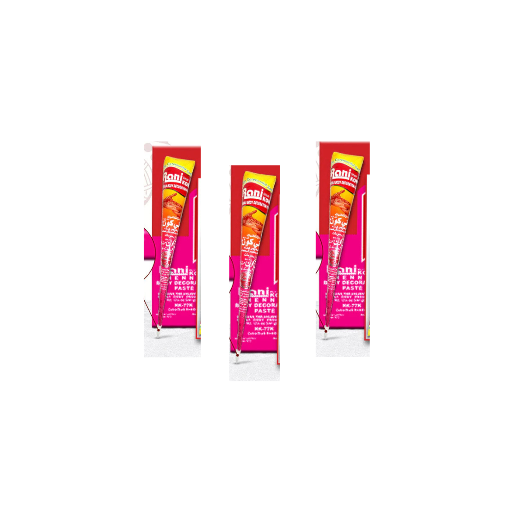 Rani Kone Nail Henna Paste – Extra Dark Reddish 72g / 30g – Natural Mehndi Cone - Henna Extra Dark