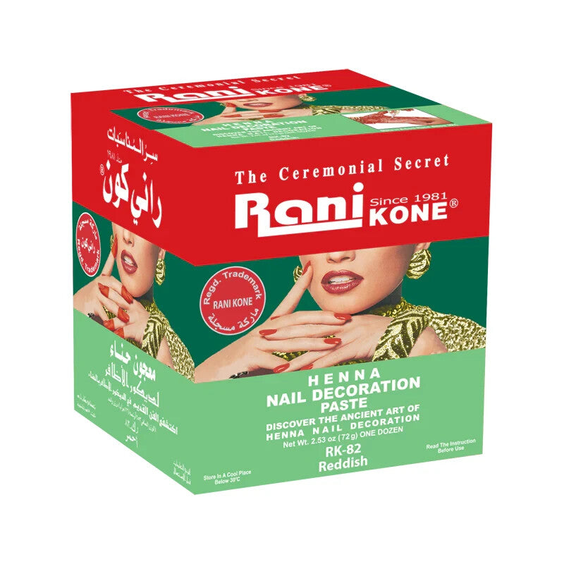 Rani Kone Nail Henna Paste – Extra Dark Reddish 72g / 30g – Natural Mehndi Cone - Henna Reddish (72g) - Health &