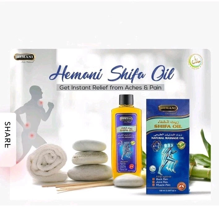 Shifa Oil – targets back pain, joint pain, neck and shoulder pain