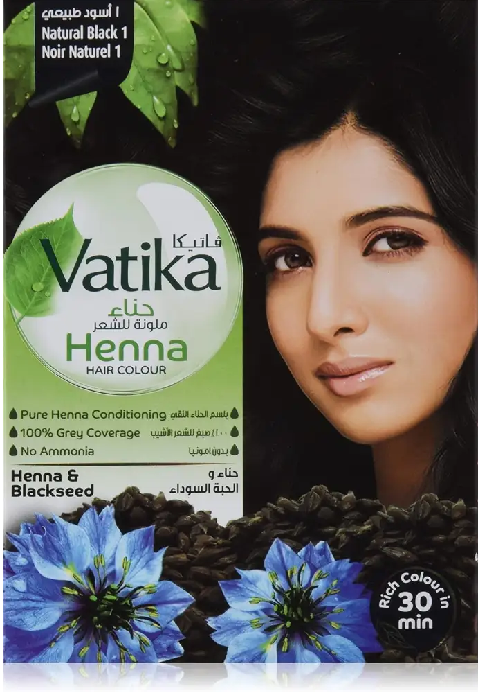 Vatika Henna Hair Colour Powder 60g (6x 10g)– Blackseed or Coffee – Ammonia Free - Vatika Henna Hair Colour Powder 60g
