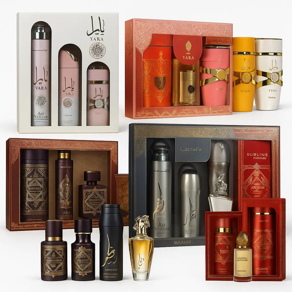 Arabic Perfume Gift Sets Uk – Luxury Arabian Fragrance Sets | Noor East Arabic Perfumed Body Spray & Air Freshener