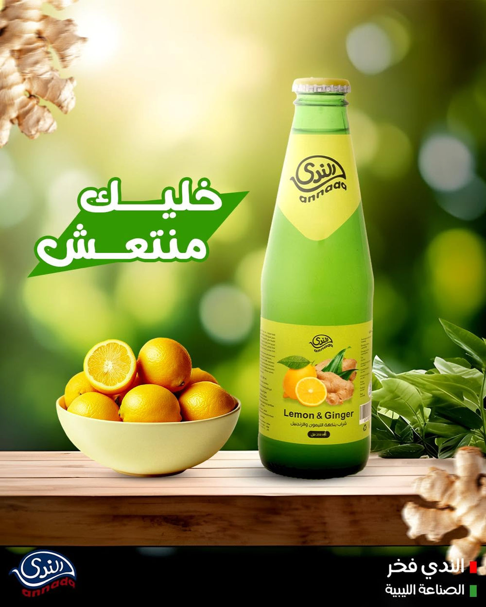 Annada Lemon & Ginger Drink 250ml – Libyan Natural Soft Drink