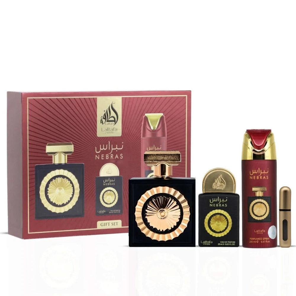 Giftset Nebras – Sweet Gourmand EDP 3pc Set – Lattafa Pride