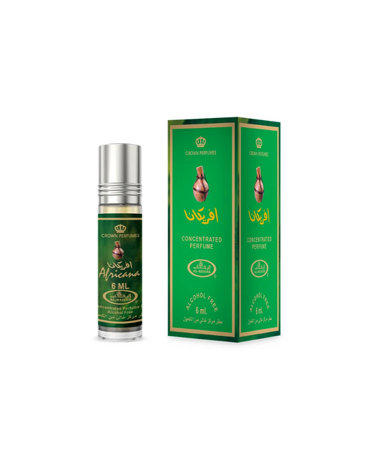 Green perfume bottle and packaging on a white background