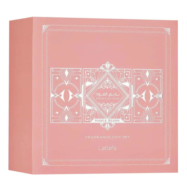 Badee Al Oud Noble Blush EDP Gift Set 100ml + 12ml + Hair Mist – Lattafa
