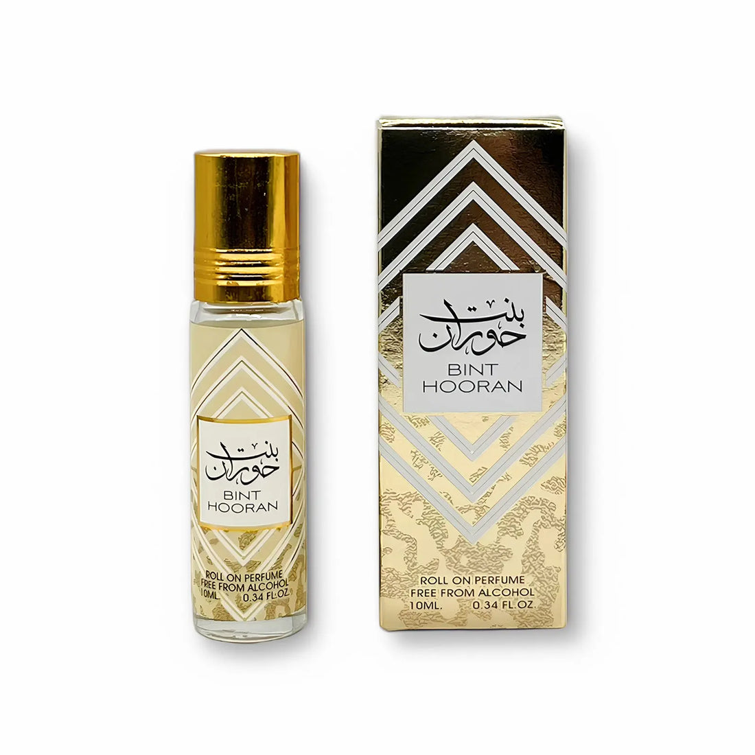 Bint Hooran roll-on perfume bottle and packaging on a white background