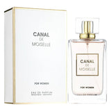 Canal de Moiselle perfume bottle and packaging on a white background