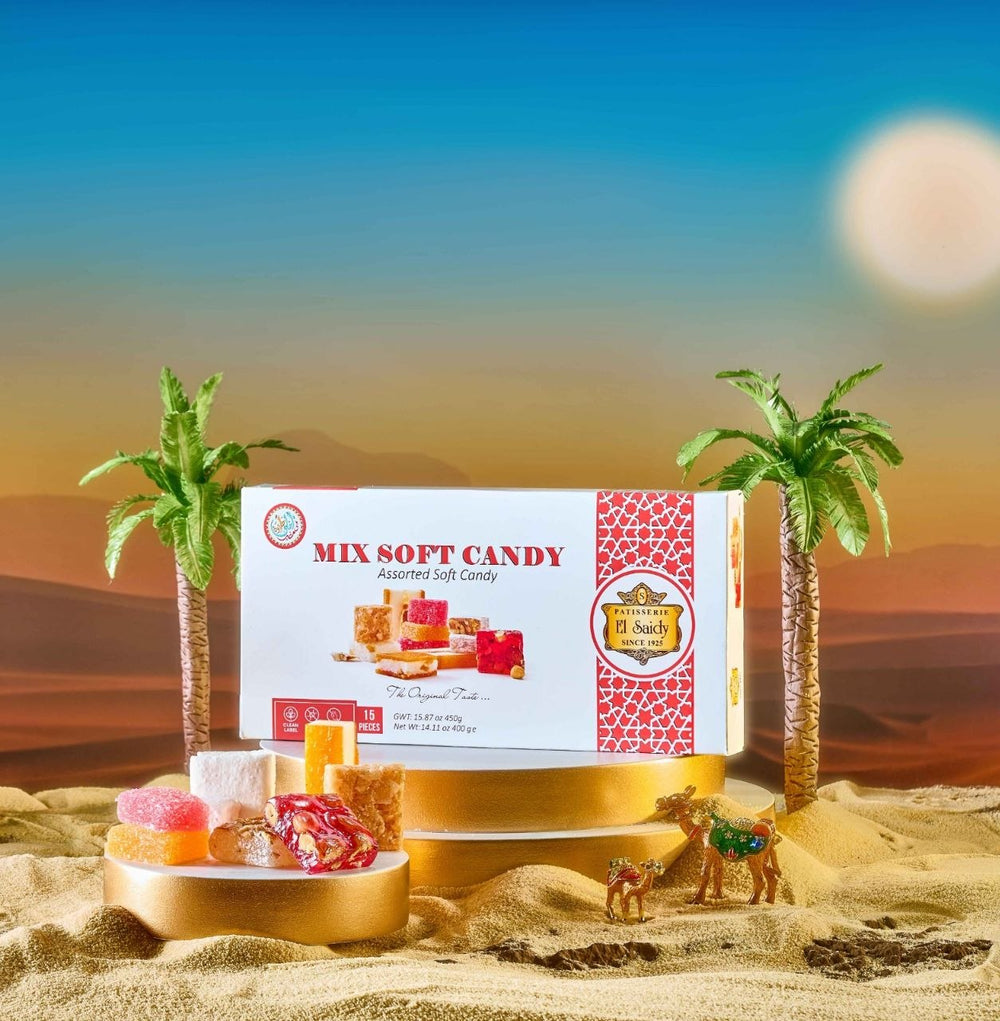 
El Saidy Mix Soft Candy 450g – Assorted Egyptian Malban & Soft Candy Box (15 Pieces)
