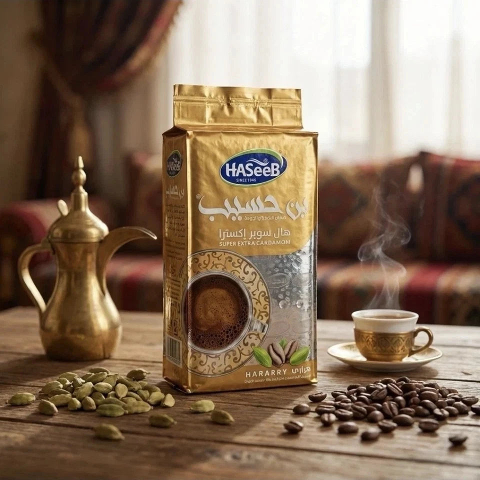 Haseeb Hararry Super Extra Cardamom Coffee 500g – Premium Arabic Coffee
