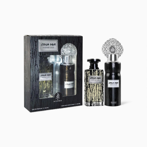 Intense Oud EDP 100ml & Deodorant 200ml Gift Set – Arabiyat Prestige