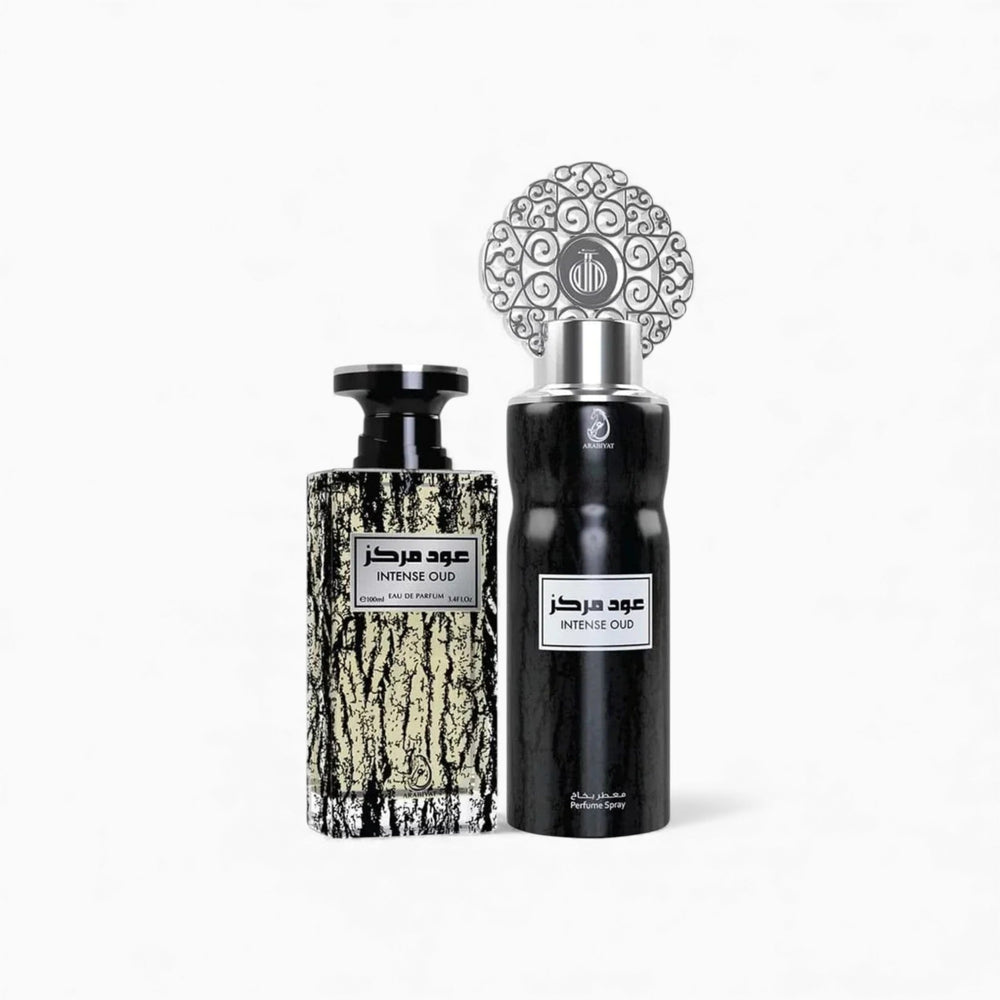 Intense Oud EDP 100ml & Deodorant 200ml Gift Set – Arabiyat Prestige