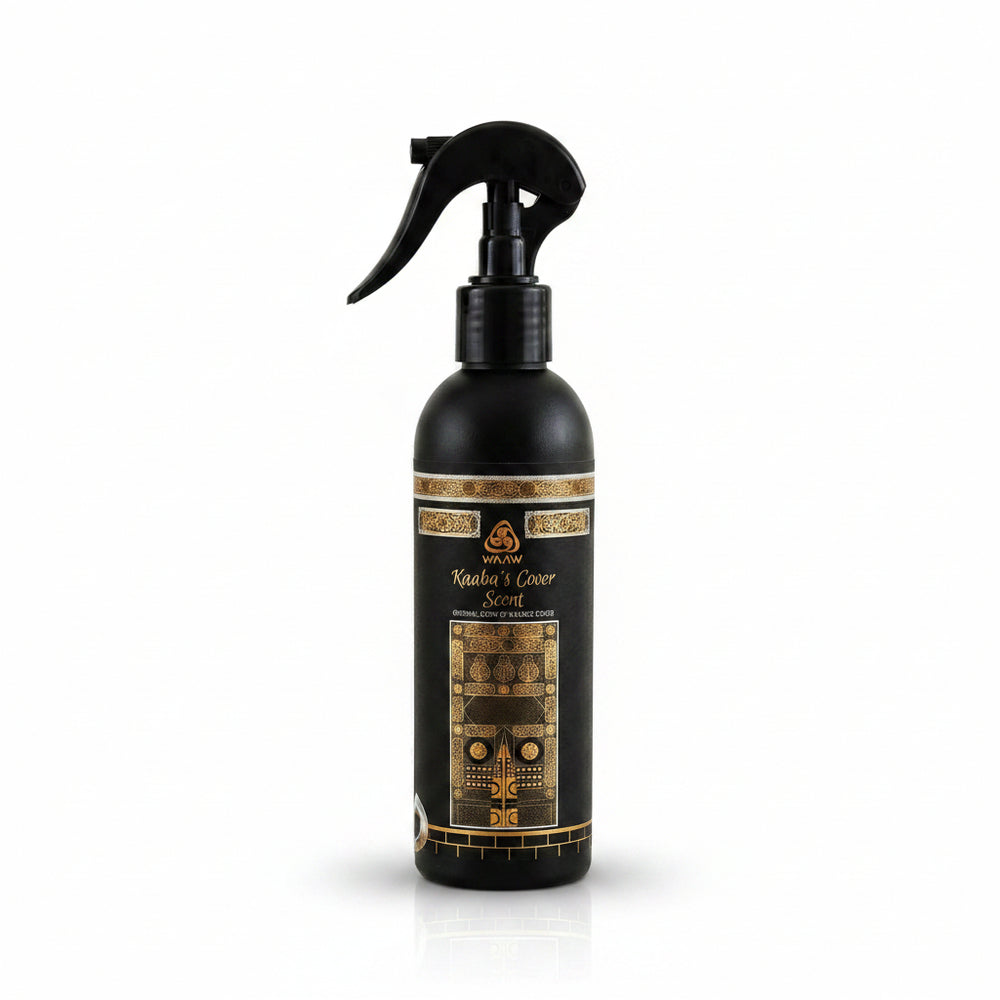 A black spray bottle of Winwam Kuaibi & Cover Scent with ornate gold and white label detailing, set against a plain white background.