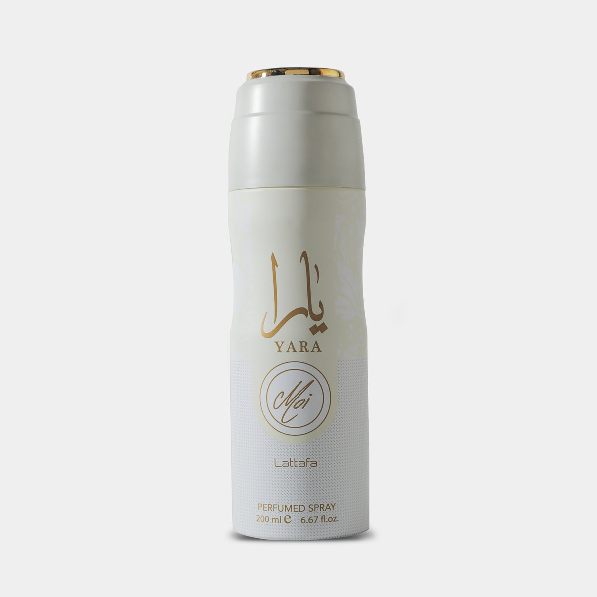 Yara perfume spray bottle on a white background
