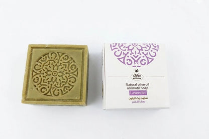 Bar of soap with decorative packaging on a white background