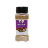 A bottle of Marw Special Ginger Mix spice blend with a black cap and a purple and white label, shown on a plain white background.