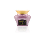 Purple jar with gold lid on a white background Maamul Haneen Oud Muattar Bakhoor 48g – Khadlaj