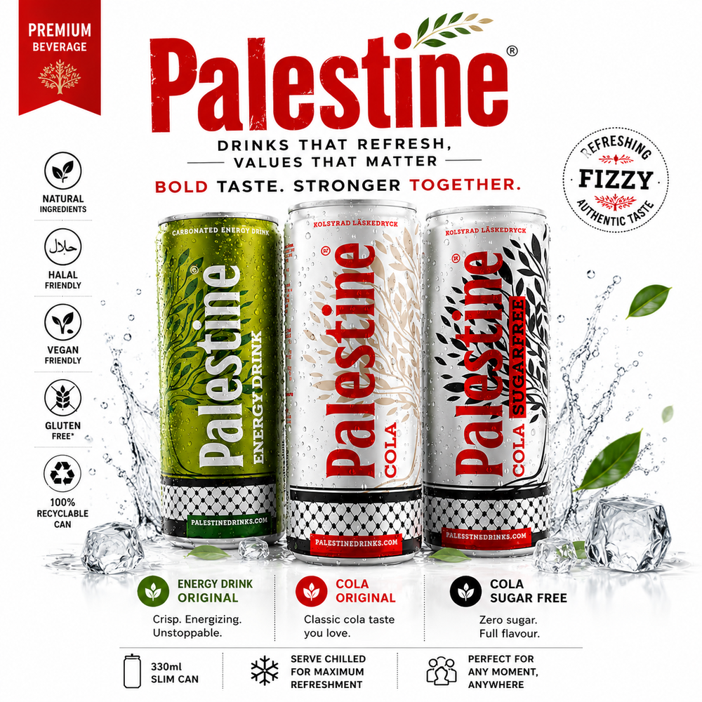 Palestine Cola 330ml – Original, Zero Sugar & Lemon Lime Soft Drink
