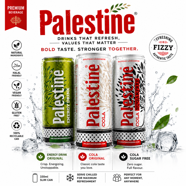 Palestine Cola 330ml – Original, Zero Sugar & Lemon Lime