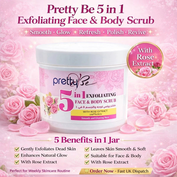 Pretty Be 5 in 1 Rose Face & Body Scrub 500ml