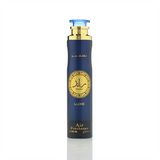 Blue air freshener bottle with gold accents on a white backgroundRa’ed Luxe Air Freshener 300ml by Lattafa