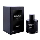 A 100 mL bottle of Brandy Salvage Elixir cologne next to its black packaging box, both featuring white text on a clean white background.