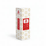 WAAW White Musk Room & Fabric Freshener spray bottle next to its white and gold patterned packaging box.