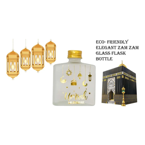 Empty Zamzam Glass Bottle 100ml – Umrah Mubarak Gift