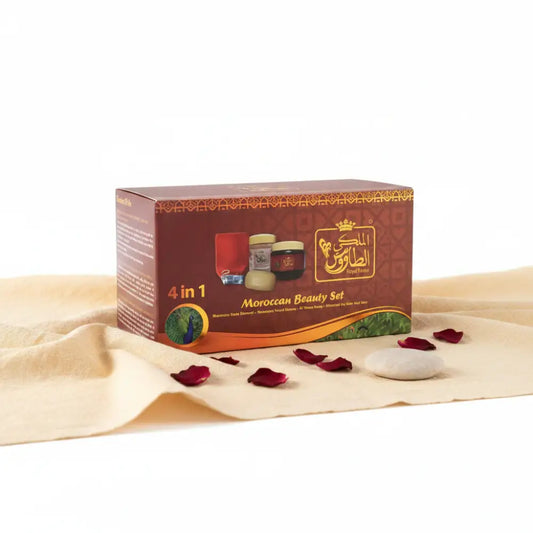Box of 4-in-1 Moroccan Beauty Set on a white background