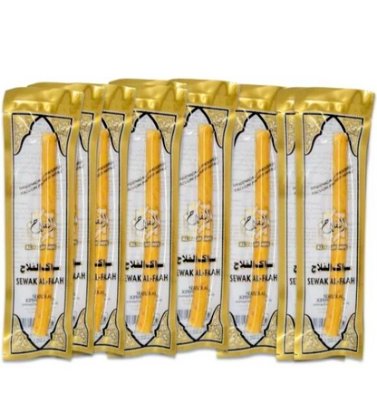 6 Pack Hemani & AlFalah Miswak Sticks – 6’’ Natural Toothbrush– Herbal Oral Care - Medium Miswak (6 Pieces) - Health &