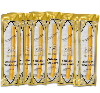 6 Pack Hemani & AlFalah Miswak Sticks – 6’’ Natural Toothbrush– Herbal Oral Care - Mix Miswak Falah (6 Pieces) - Health