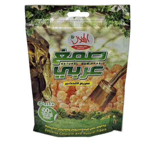 Al Hilal Arabic Gum Powder 150g – 100% pure Acacia Senegal. Natural superfood rich in fiber & calcium. Supports digestion, immunity & wellness.