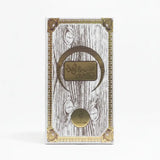 Decorative box with gold accents and Arabic text on a white background