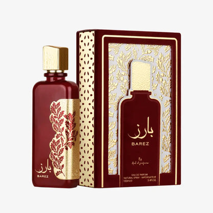 Barez perfume bottle and packaging on a white background