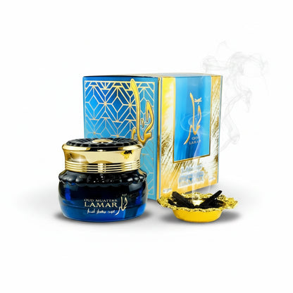 Bukhoor Lamar Oud Muattar 50g incense jar by Ard Al Zaafaran