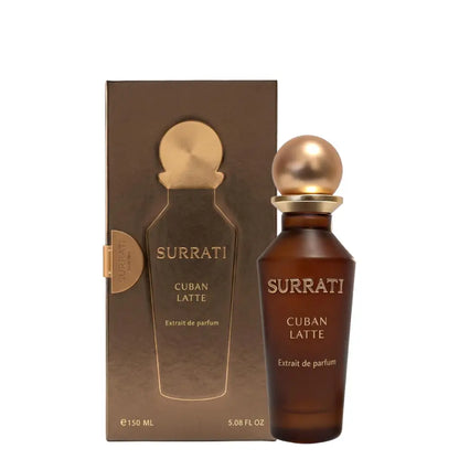 Surrati Cuban Latte perfume bottle and packaging on a white background