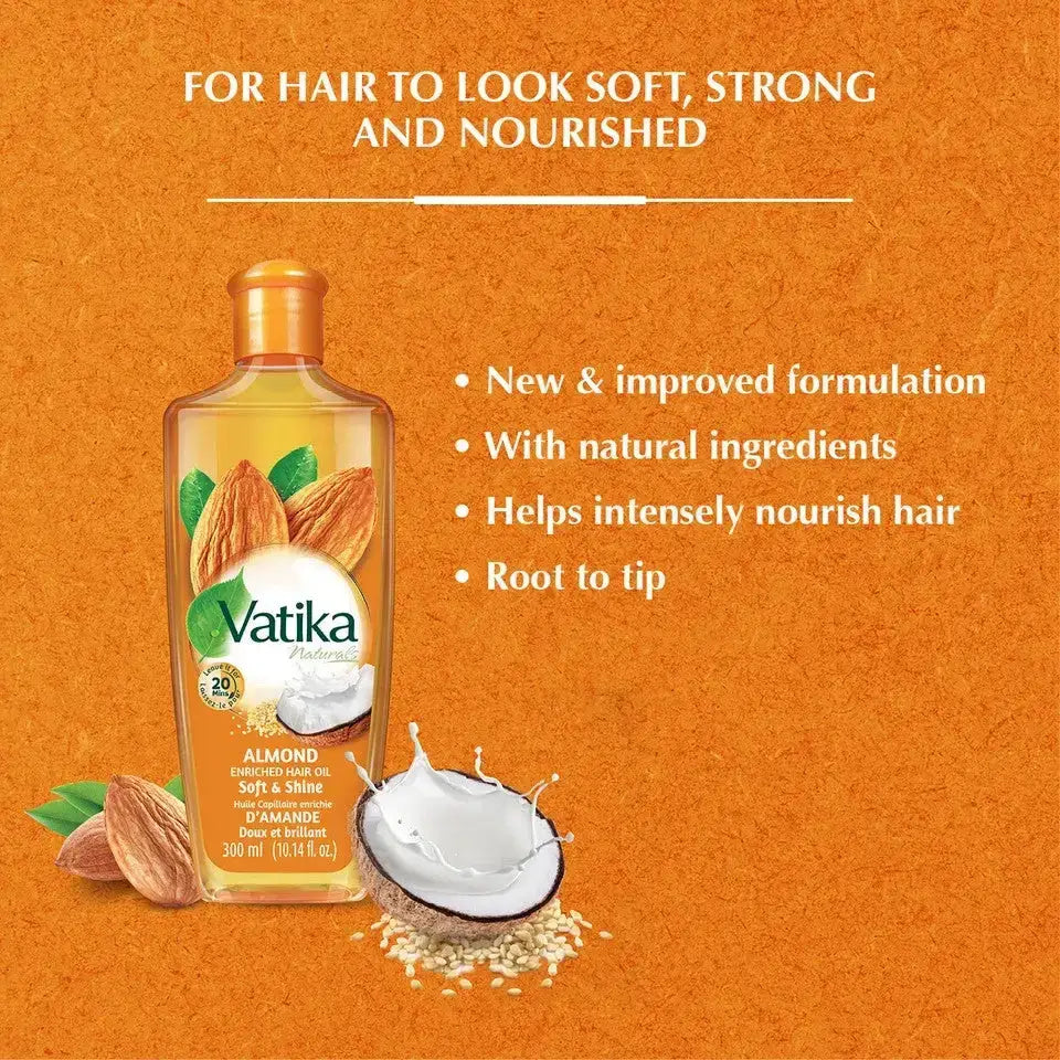 Dabur Vatika Natural Hair Oil – Almond Garlic Olive – Hair Growth Repair & Mo - Health & Beauty:Hair Care &